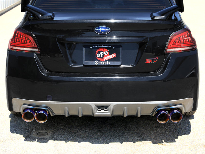 aFe Subaru WRX/STi 15-21 H4-2.0/2.5L Takeda 3in to 2-1/2in Stnlss Cat-Back Exhaust w/ Blue Flame Tip