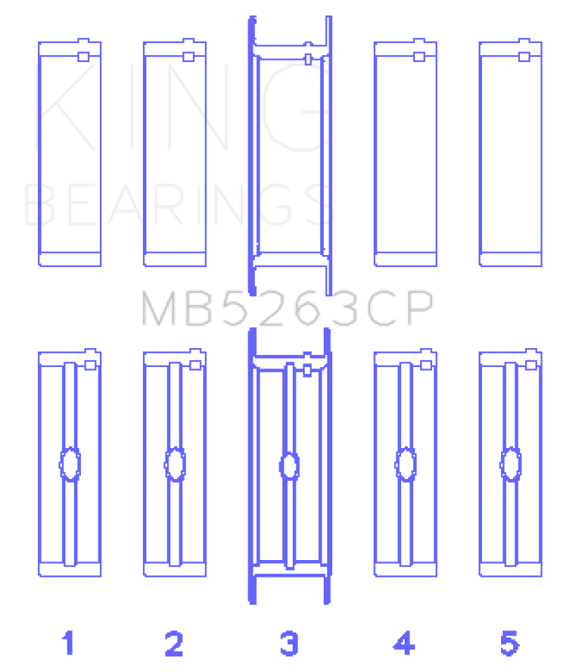 King Engine Bearings 00-03 Ford F-650/F-750 T444E (Size STD) Crankshaft Main Bearing Set