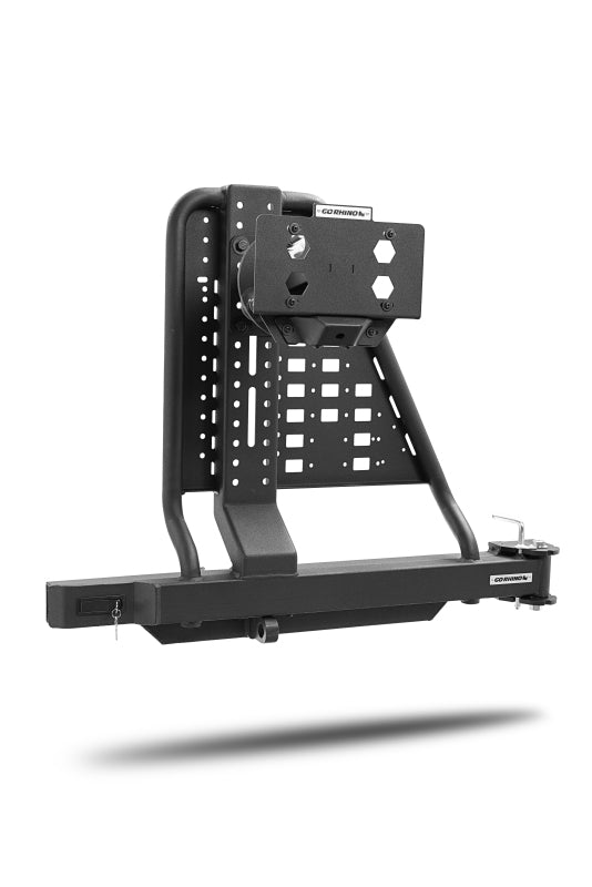 Go Rhino Swing-A-Way Hitch Mounted Tire Carrier (Lic. Plate Lights Not Included) - Textured Black