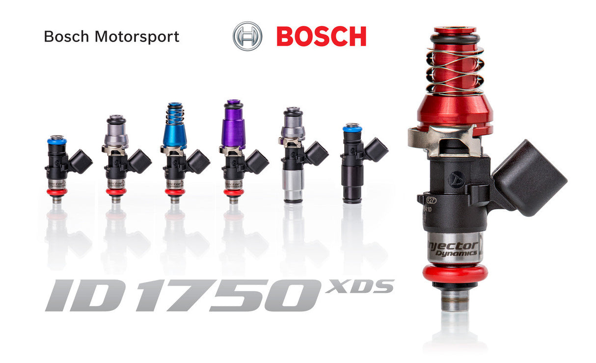 Injector Dynamics 1750-XDS - 60mm Length - 14mm Grey Top - Silver Bottom Adapt (Set of 8)