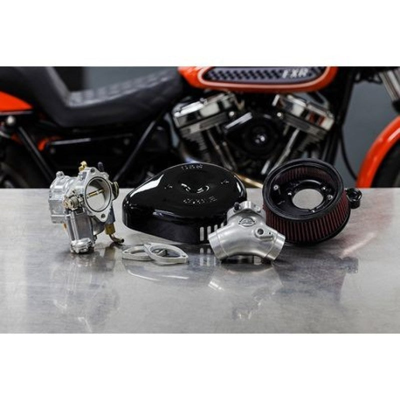 S&S Cycle 84-99 BT Super G Carburetor & Stealth Air Cleaner Kit w/ Black Teardrop