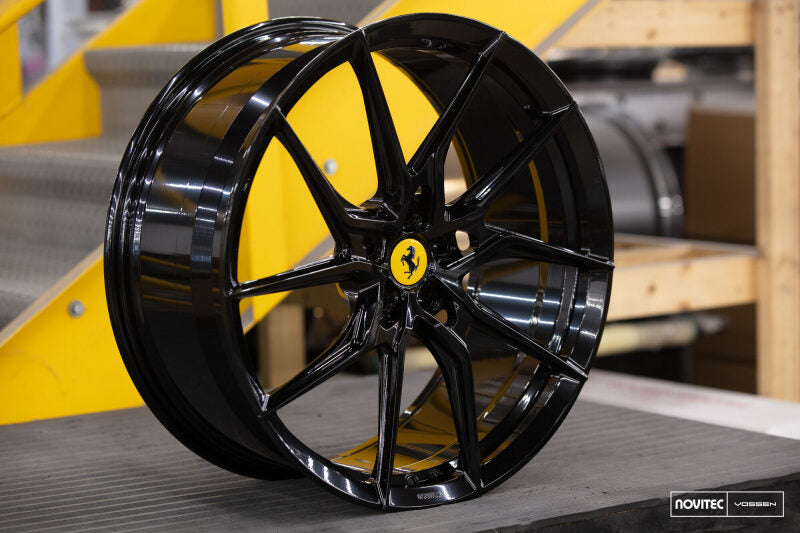 Vossen x Novitec NF8 22x12in - 5x114.3 BP - ET42 - Gloss Black Ferrari GTC4Lusso Rear Wheel