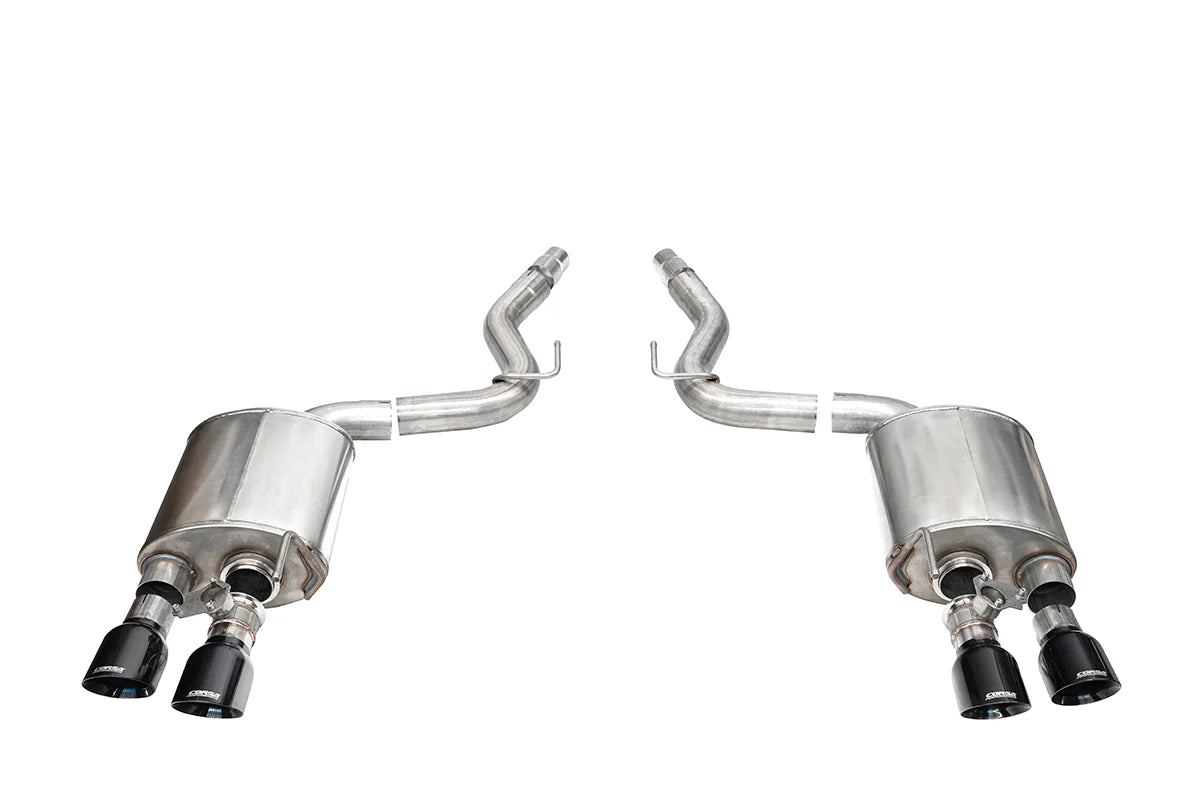 Corsa 24+ Ford Mustang Dark Horse 5.0L 3in Dual Rear Axle-Back w/Twin 4.5in Black PVD Slash Tips
