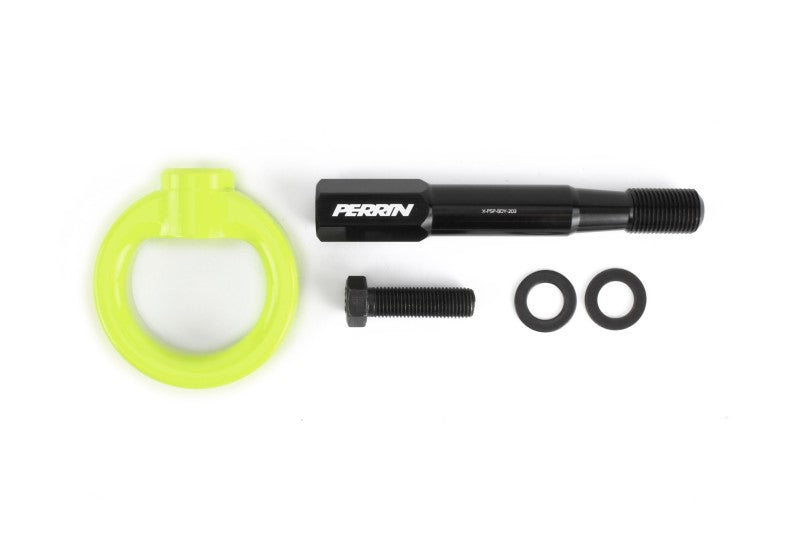 PERRIN 15-17 Subaru WRX & STI / 13-17 Crosstrek / 12-16 Impreza Tow Hook Kit (Front) - Neon Yellow