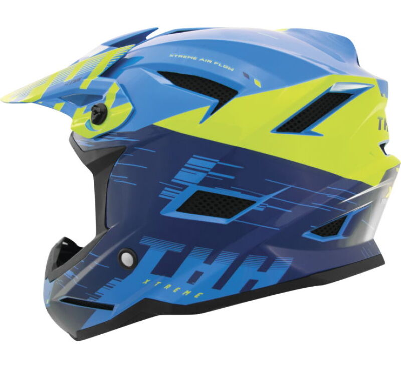 THH Helmets T-42 BMX Xtreme Blue/Yellow Youth - Small