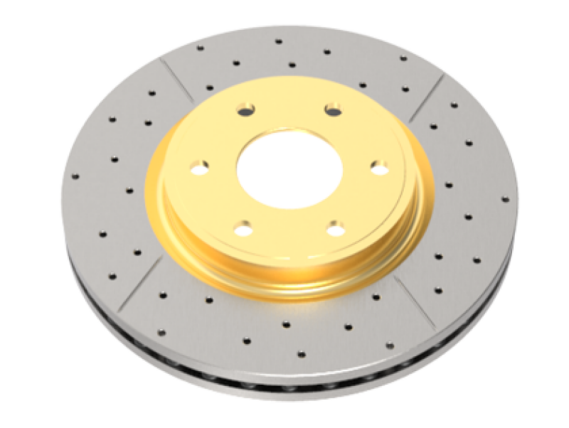 DBA 99-04 Chevrolet Silverado 2500 6.0L (M/T) Rear Drill & Slot Street Series Rotor (w/Gold Hat)