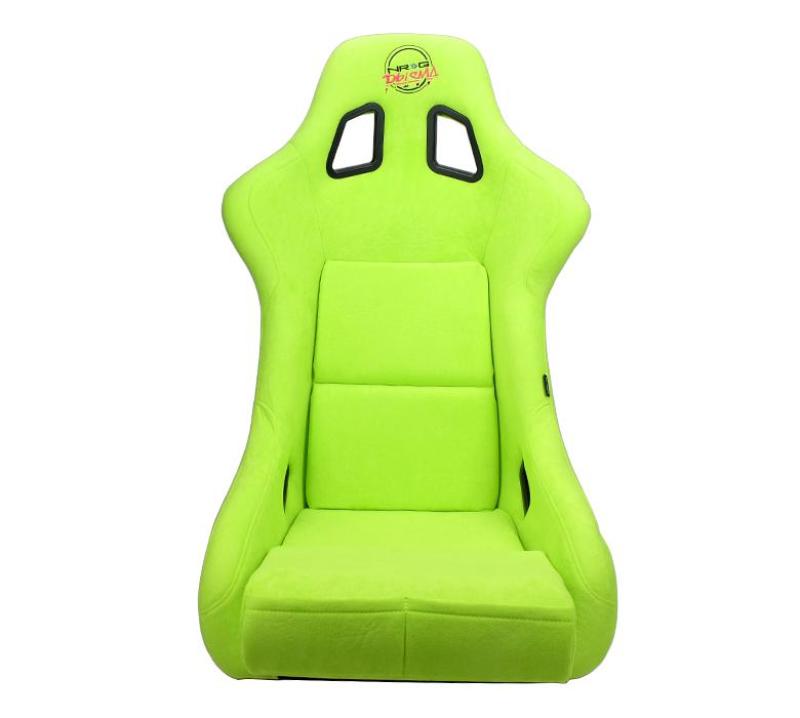 NRG FRP Bucket Seat PRISMA Edition - Large (Neon Green Alcantara/ Pearlized Back)