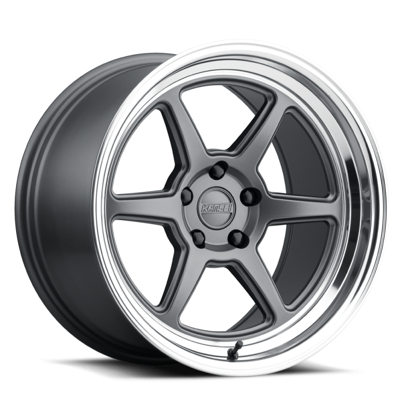 Kansei K14G Roku 18x8.5in / 5x120 BP / 35mm Offset / 72.56mm Bore - Grey and Machined Lip