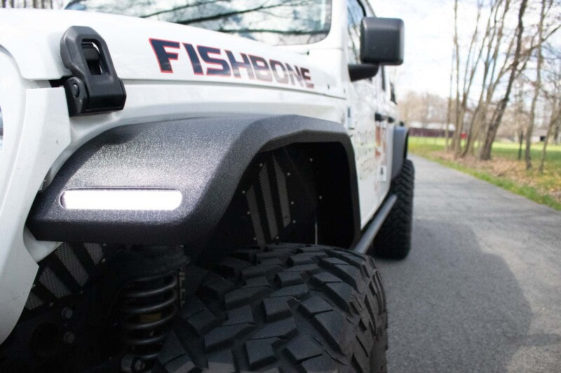 Fishbone Offroad 2018+ Jeep Wrangler JL/JLU/2020+ Gladiator JT Steel Front Fender Flares - Black