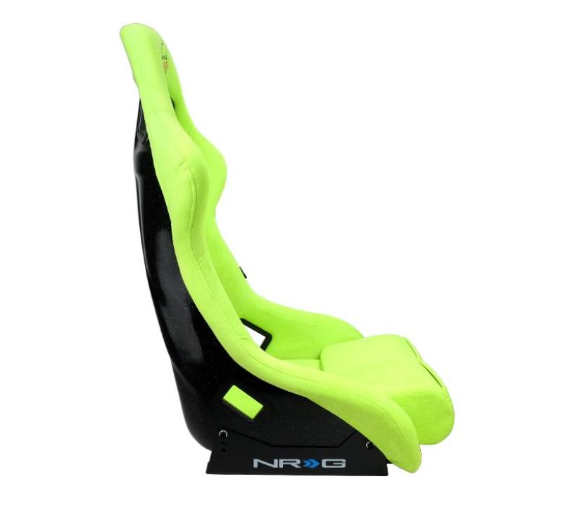 NRG FRP Bucket Seat PRISMA Edition - Large (Neon Green Alcantara/ Pearlized Back)