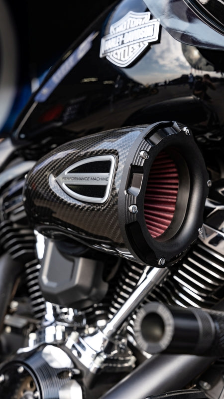 Performance Machine 93-06 Big Twin CV Carb,01-17 Big Twin Delphi C4 Series Air Cleaner - CF/Blk Ops