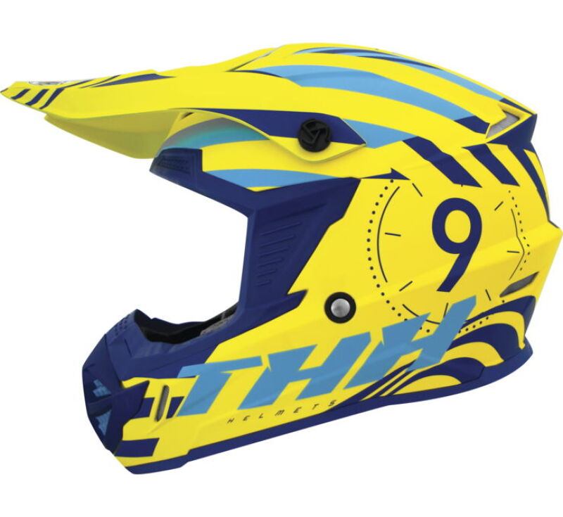 THH Helmets T730X Twister Yellow/Blue Youth - Small