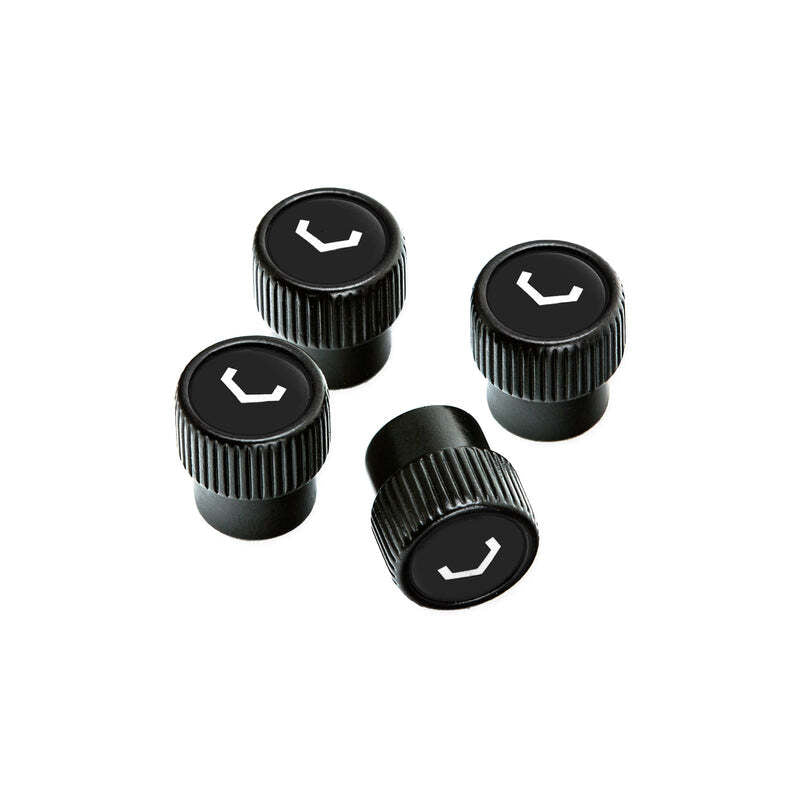 Vossen Classic V Valve Stem Cap Set - Black/Black