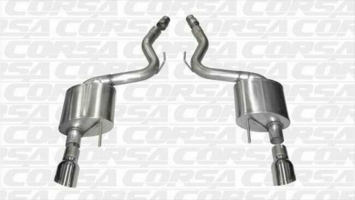Corsa Performance 3.0" Dual Rear Exit Touring Axle-Back Exhaust System with 4.5" Pro Series Tips (2024+ Mustang GT Convertible w/ Non-Active Exhaust) - 21276