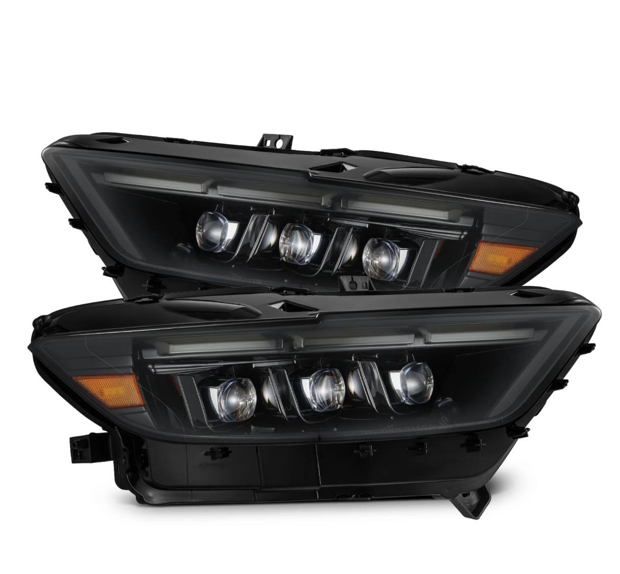 AlphaRex 15-17 Ford Mustang NOVA LED Proj Headlights Alpha Black w/Activ Light/Seq Signal/Switch DRL