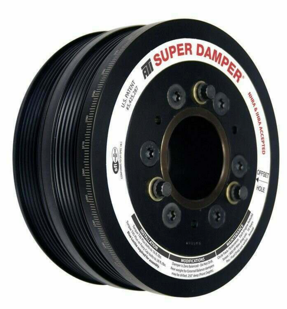 ATI SUPER DAMPER SFI 20% OVERDRIVE 10 RIB (2011-2025 MUSTANG GT ) 918048