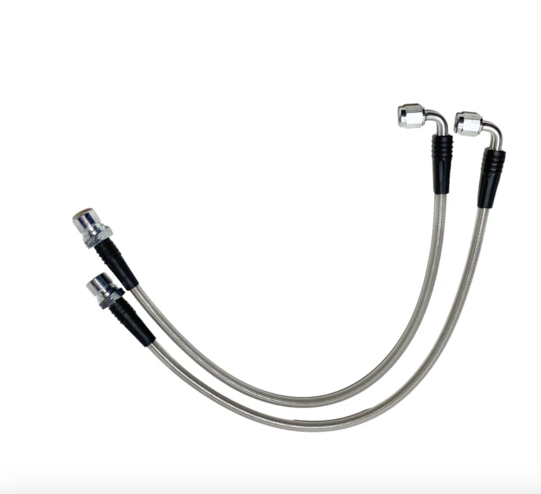 S550 & S650 Mustang Front Brake Line Kit +7" From Stock Length -03AN 90° Female on Caliper End, 010-0250-F3
