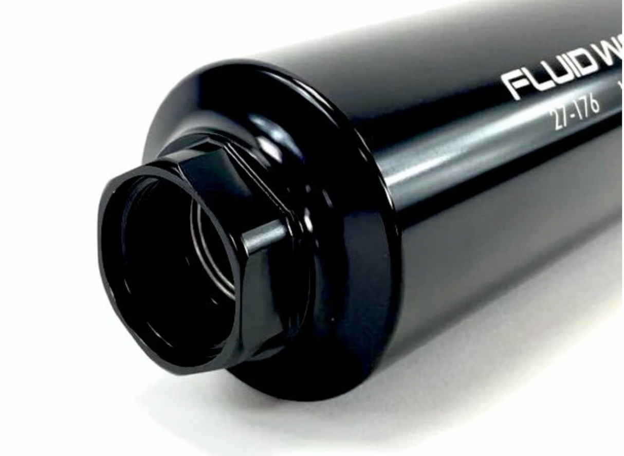 Fluidworks Dual Outlet 32GPM Post Fuel Filter w/ Mount (10 Micron)