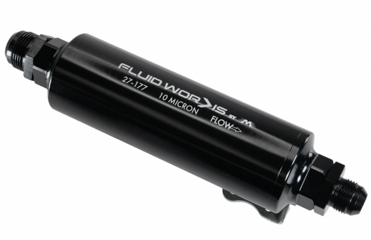 Fluidworks 32GPM Post Fuel Filter w/ Mount (10 Micron)
