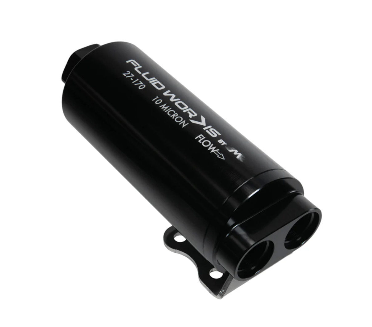 Fluidworks Dual Outlet 12GPM Post Fuel Filter w/ Mount (10 Micron) 27-170