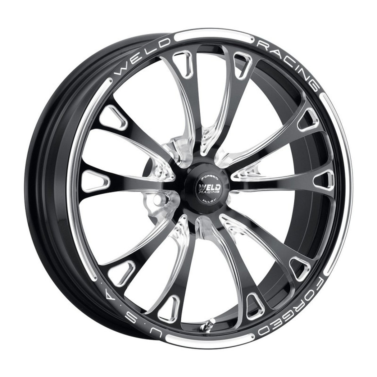 Weld Racing V-Series Front Runner 18x6 / 5x4.5 BP / 3.2in. BS Black Drag Wheel