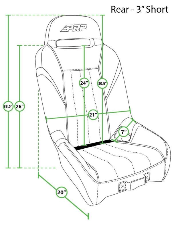PRP GT/S.E. Rear Suspension Seat- Black/Grey