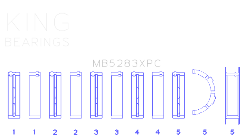 King Engine Bearings Ford 4.6L DOHC/SOHC 24v V8 Performance Main Bearing Set - Coated