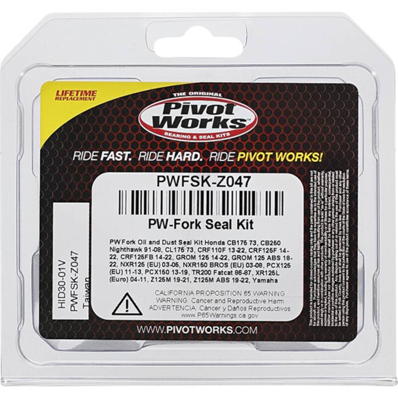 Pivot Works 13-23 Honda CRF110F Fork Oil & Dust Seal Kit