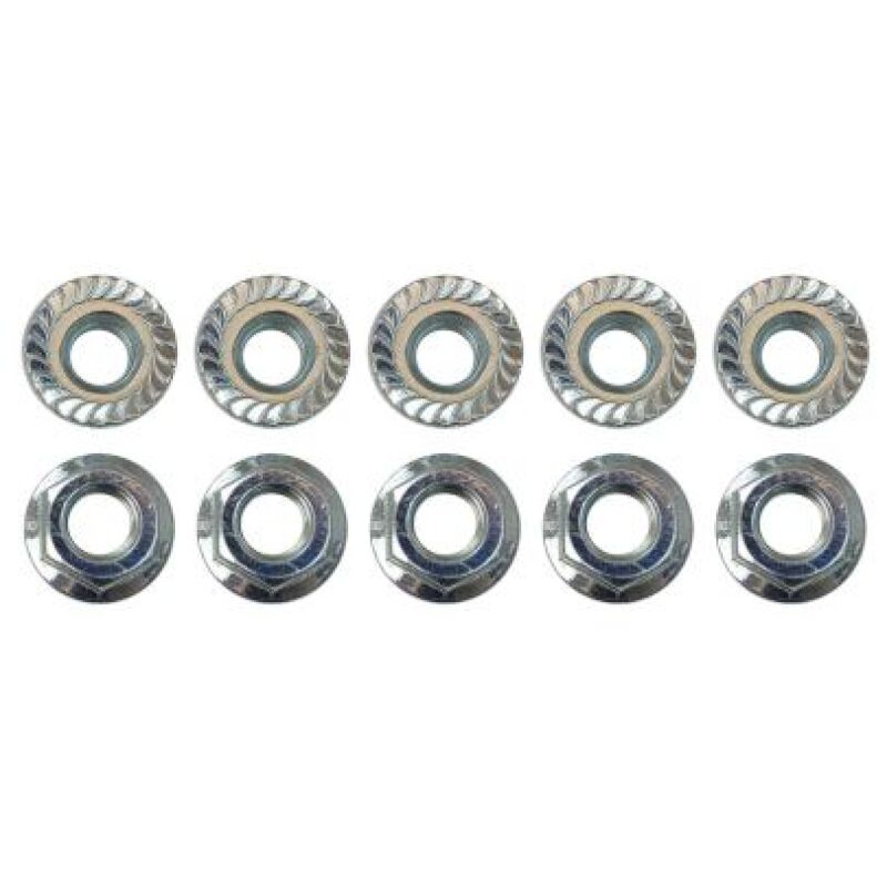 Moroso Zinc Serrated Flange Nuts - M8 X 1.25 (10 Pack)