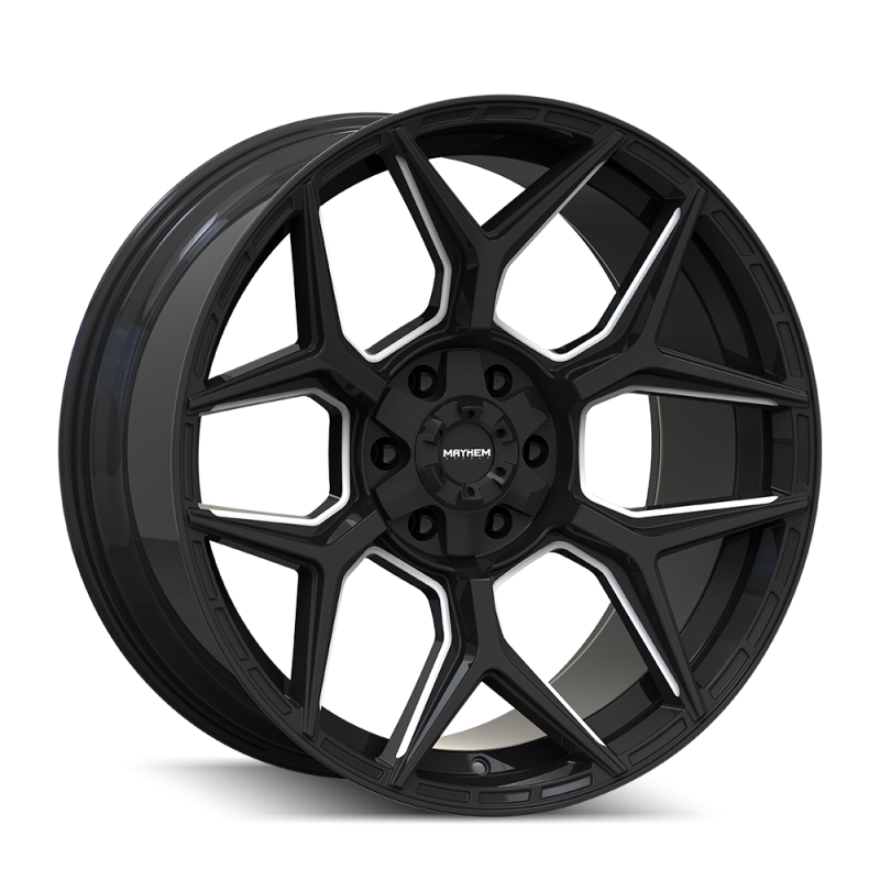 Mayhem Vanquish 8119 20X9 / 6x135/6x139.7 / 0mm Offset / 106.1mm Hub - Gloss Black Milled
