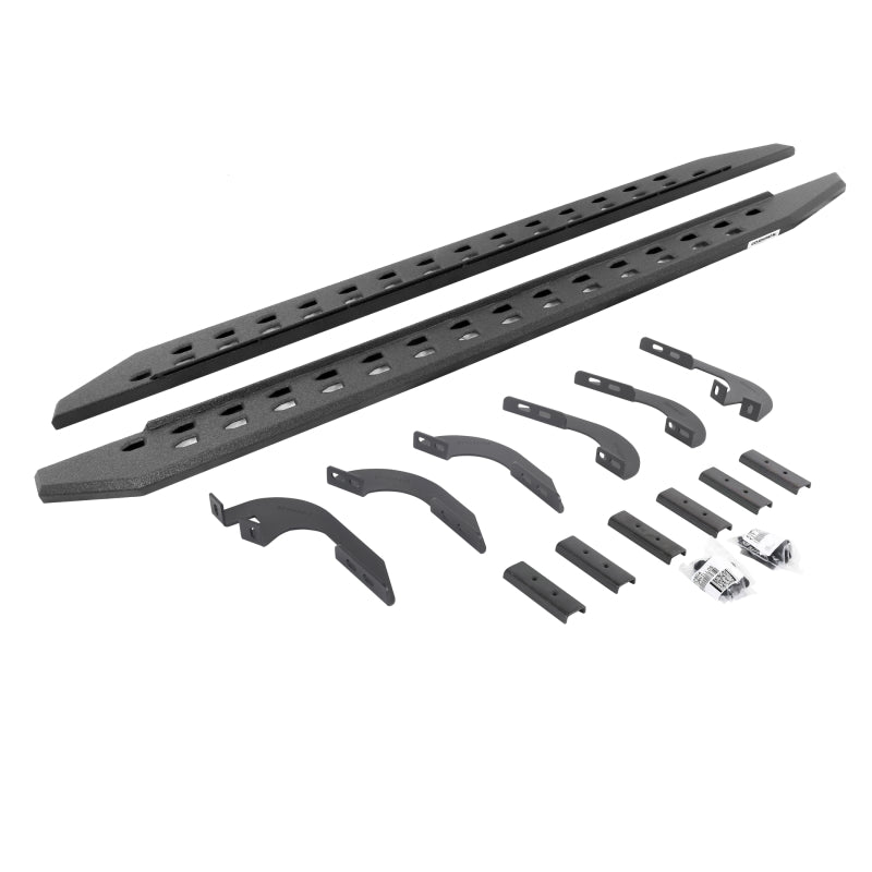 Go Rhino 05-22 Toyota Tacoma DC 4DR RB20 Slim Running Boards Kit (Incl. Brackets) - Bedliner Coating