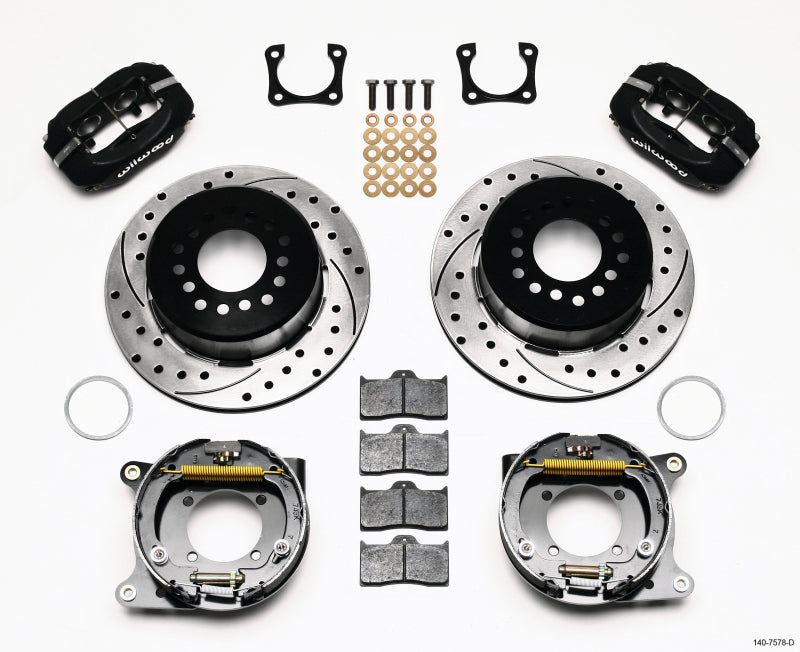 Wilwood Forged Dynalite P/S Park Brake Kit Drilled Chevy 12 Bolt-Spec 3.15in Bearing