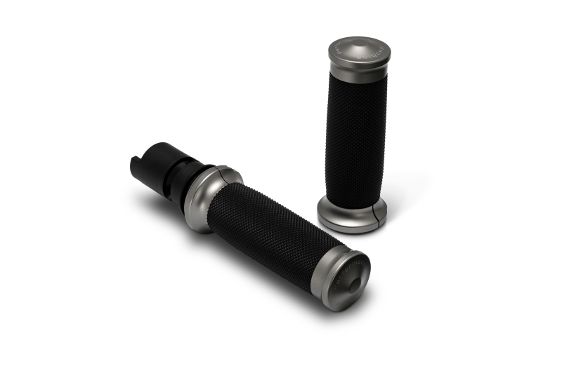 Performance Machine 24-25 Touring, 2025 Softail TBW Contour Handle Grip Set - Gun Metal Gray