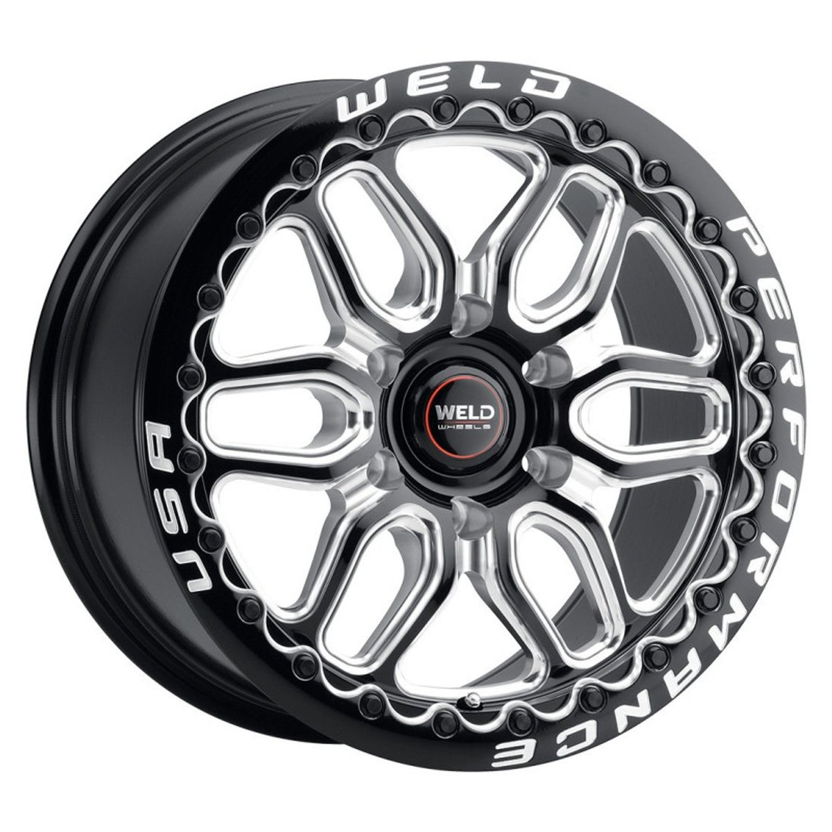 WELD Laguna 6 Beadlock Drag Gloss Black Wheel with Milled Spokes 17x10 |  6x135BC | +43 Offset | 7.25 Backspacing - S90370089P42 (f-150)