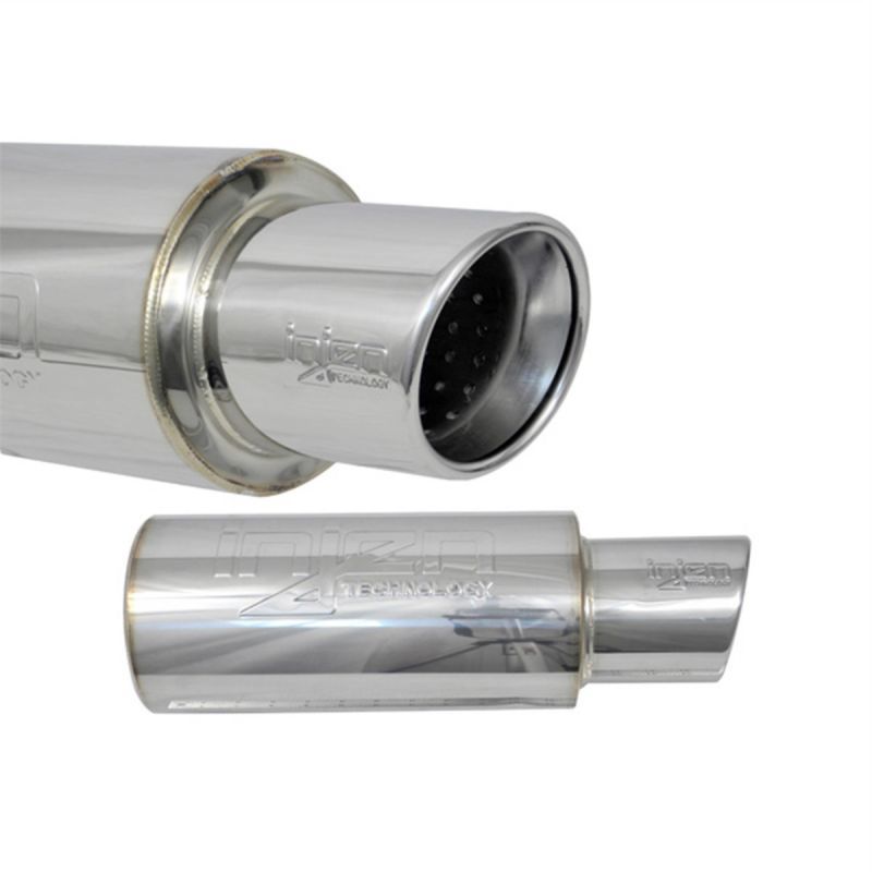 Injen 2 3/8 Universal Muffler w/Stainless Steel resonated rolled tip (Injen embossed logo)