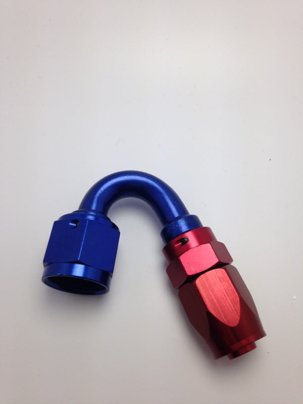 Fragola -8AN Fem x -6AN Hose 150 Degree Reducing Hose End - Blue/Red