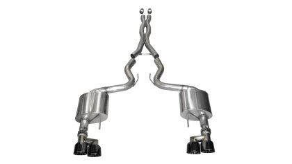 2015-2020 Corsa Ford Mustang GT 5.0 3in Cat Back Exhaust Black Quad Tips (Xtreme)