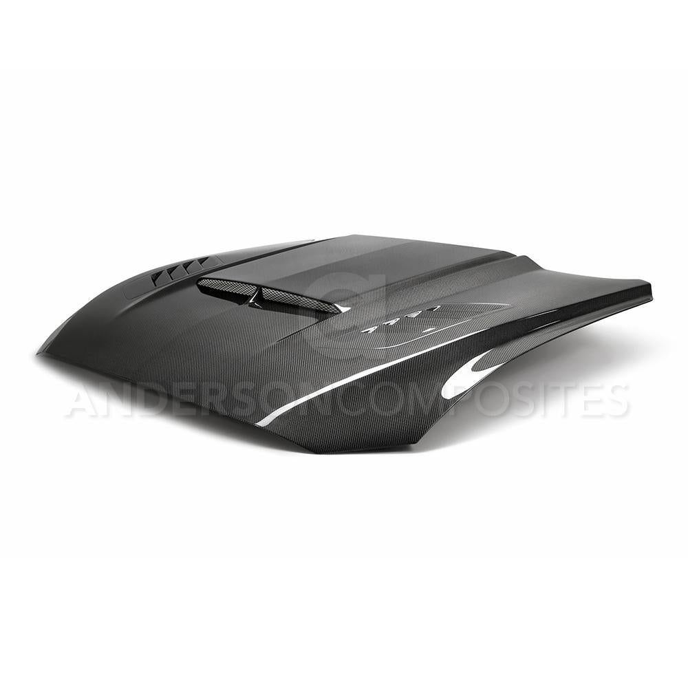 2018-2020 FORD MUSTANG RAM AIR DOUBLE SIDED CARBON FIBER HOOD