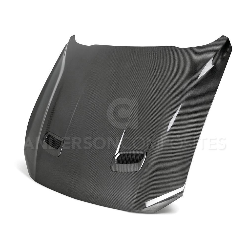 2018-2020 FORD MUSTANG TYPE-OE DOUBLE SIDED CARBON FIBER HOOD