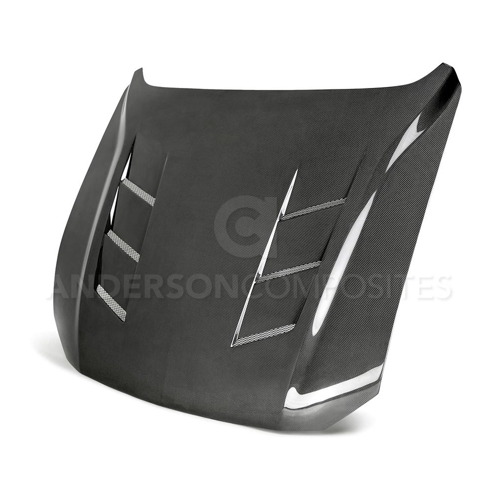 2018-2020 FORD MUSTANG TYPE-SA DOUBLE SIDED CARBON FIBER HEAT EXTRACTOR HOOD