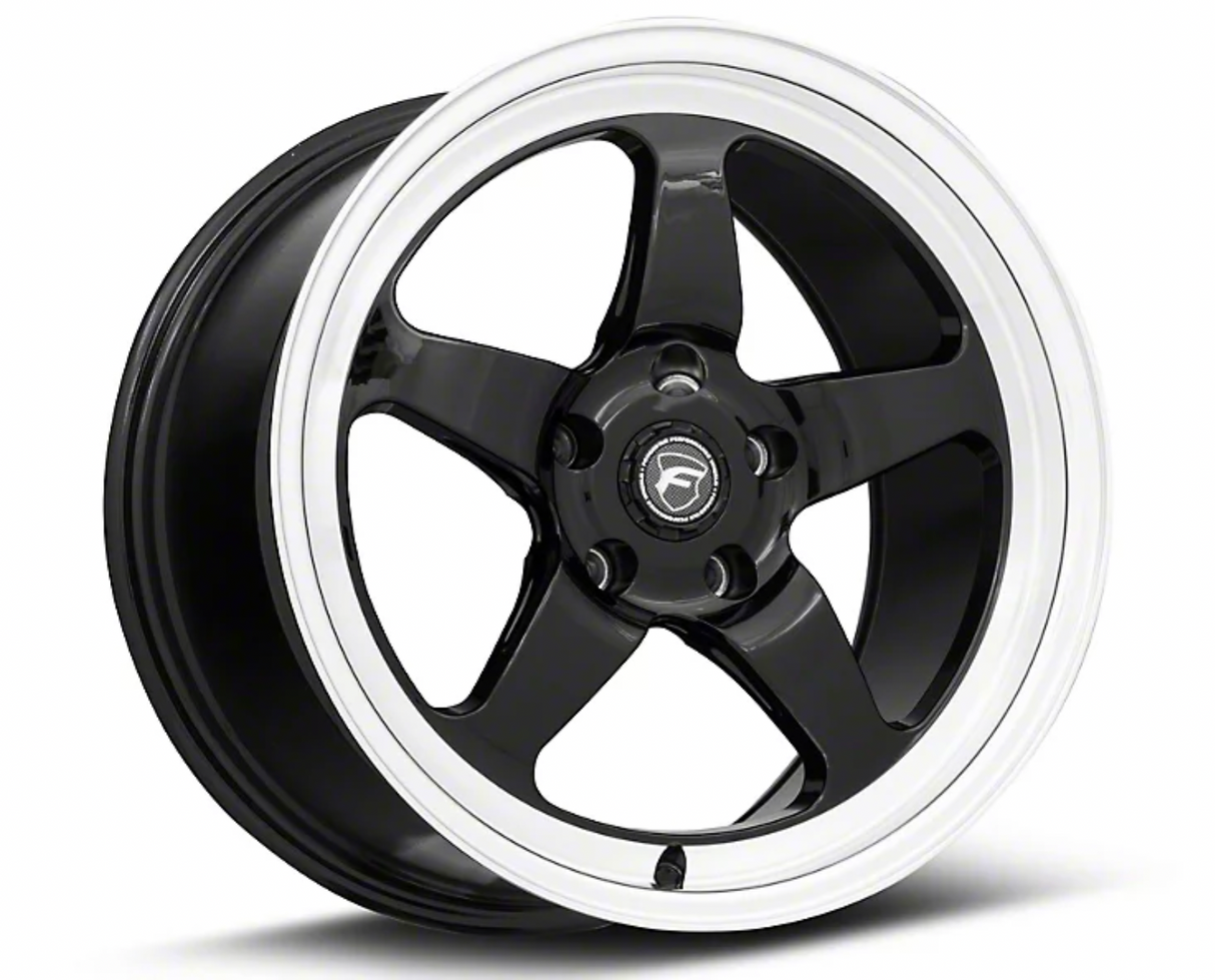 Forgestar D5 Drag Black Machined Wheel; Rear Only; 18x10