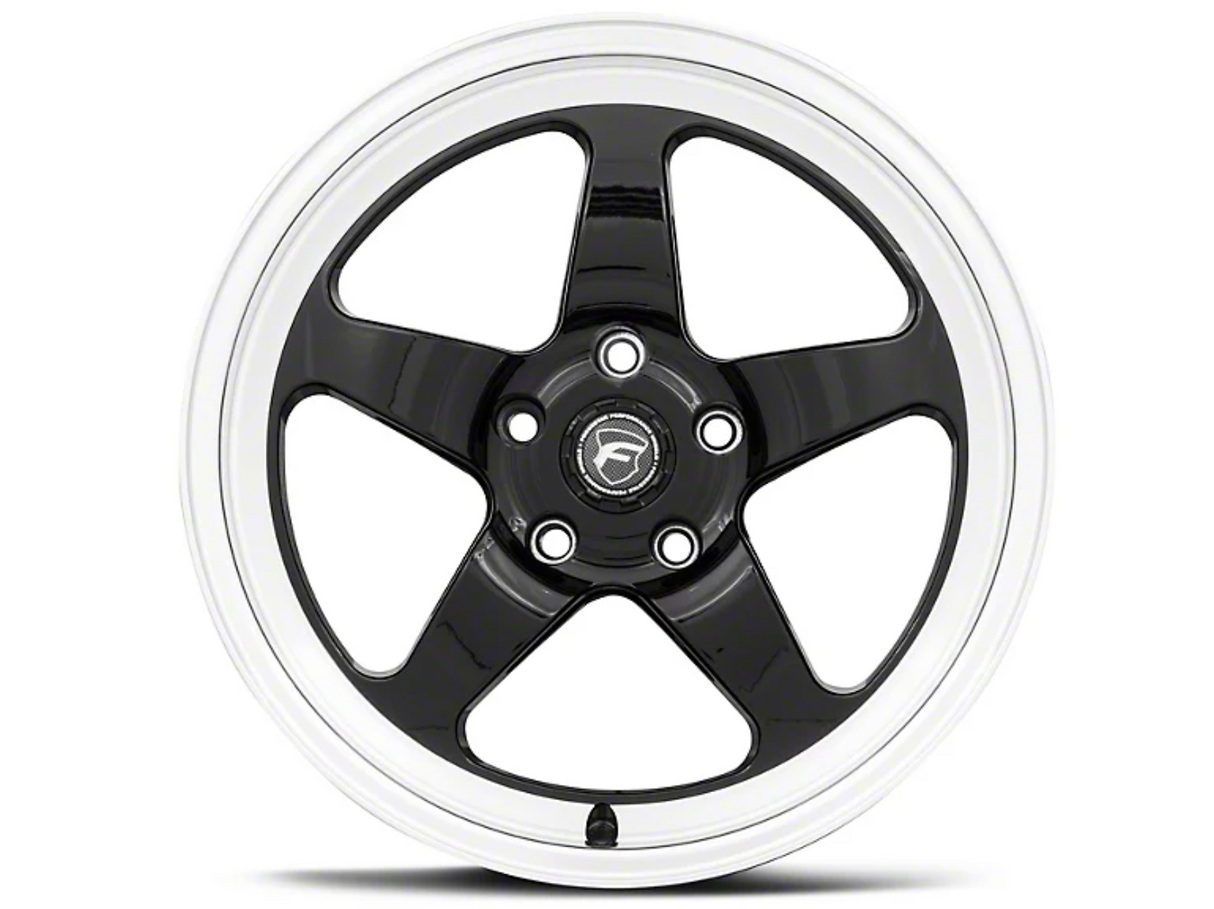 Forgestar D5 Drag Black Machined Wheel; Rear Only; 18x10