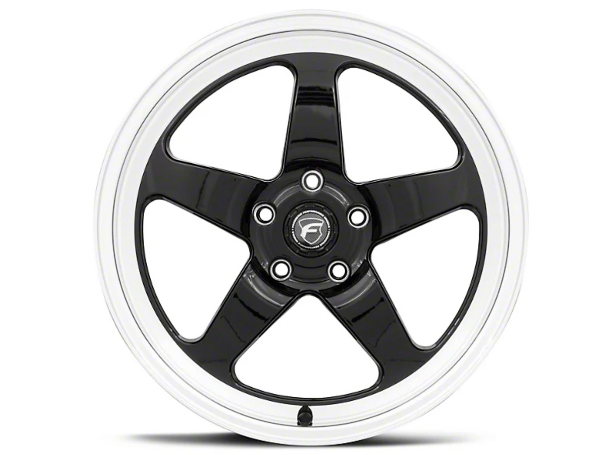 Forgestar D5 Drag Black Machined Wheel; Front Only; 18x5