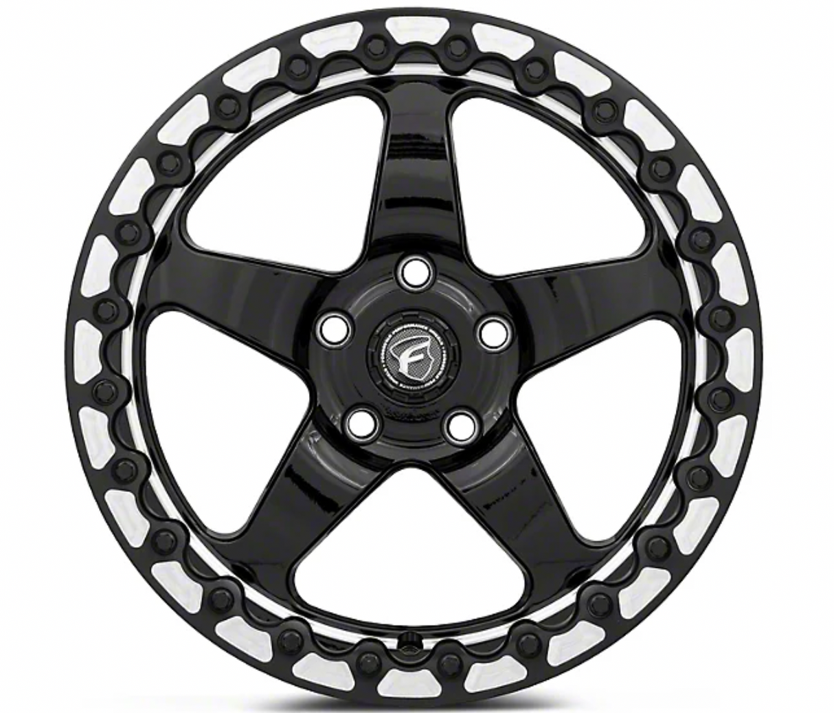 Forgestar D5 Beadlock Drag Black Machined Wheel; Rear Only; 17x10