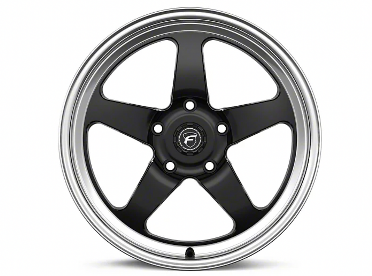 Forgestar D5 Drag Black Machined Wheel; Rear Only; 17x10