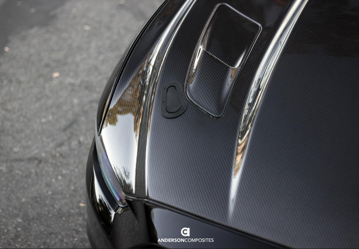 2015 - 2017 MUSTANG DOUBLE SIDED CARBON FIBER COWL HOOD