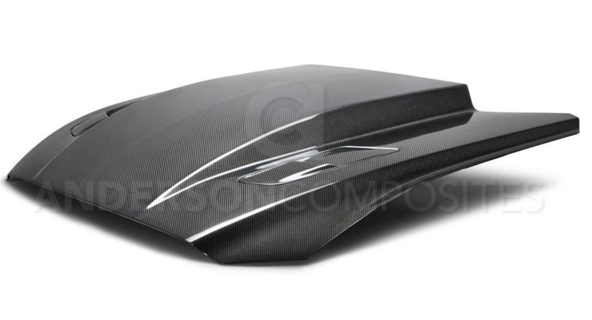 2015 - 2017 MUSTANG DOUBLE SIDED CARBON FIBER COWL HOOD