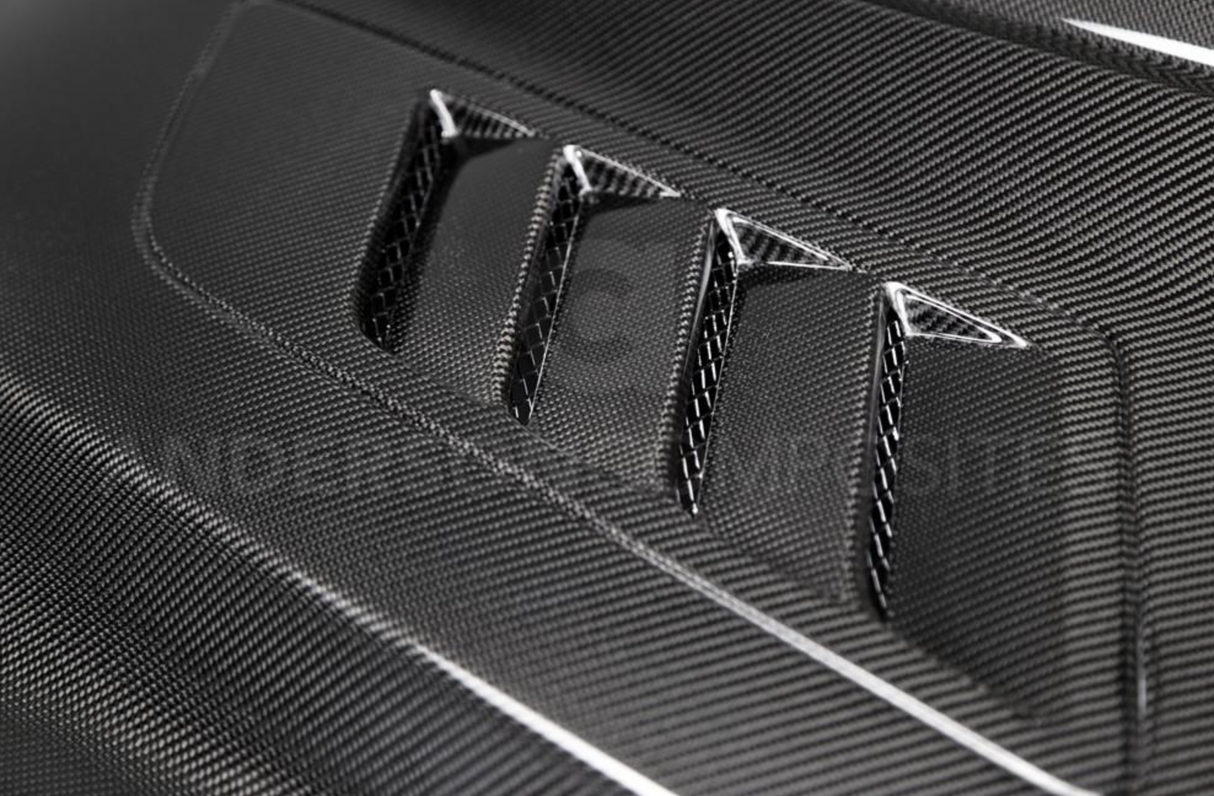 2015 - 2017 MUSTANG DOUBLE SIDED CARBON FIBER RAM AIR HOOD