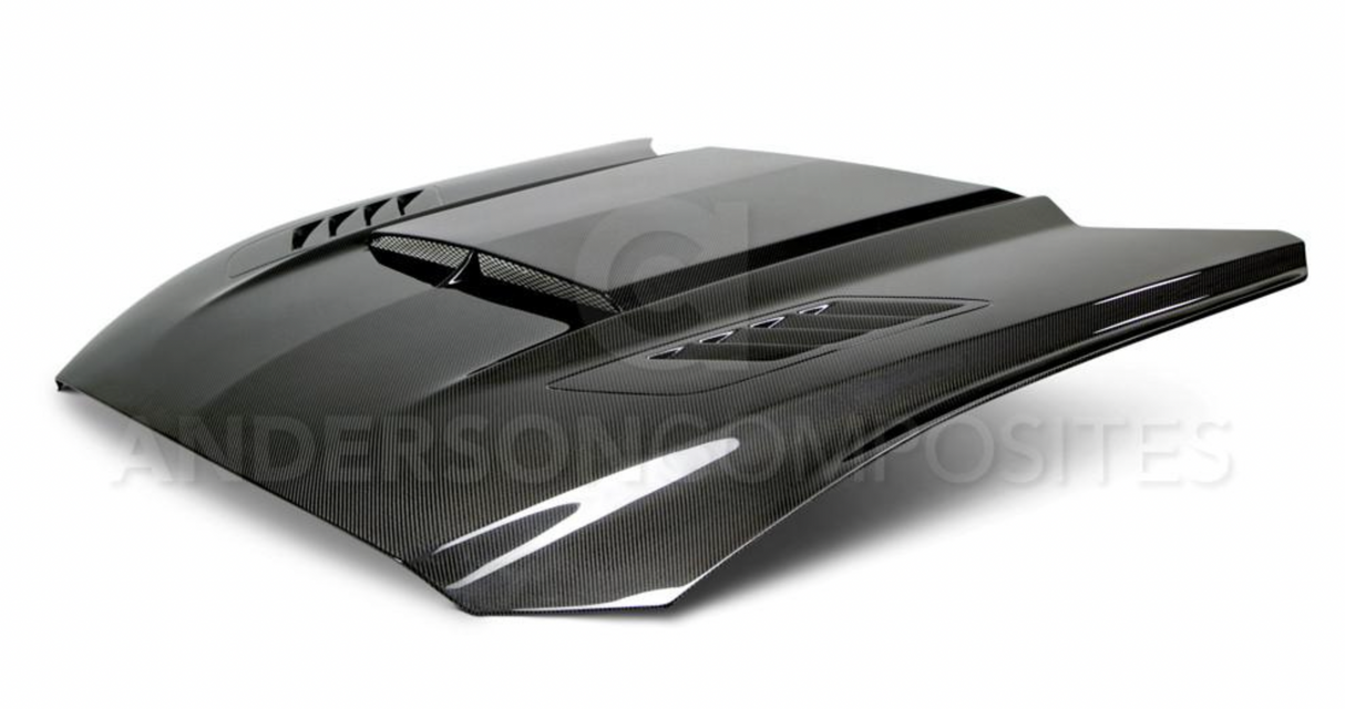 2015 - 2017 MUSTANG DOUBLE SIDED CARBON FIBER RAM AIR HOOD