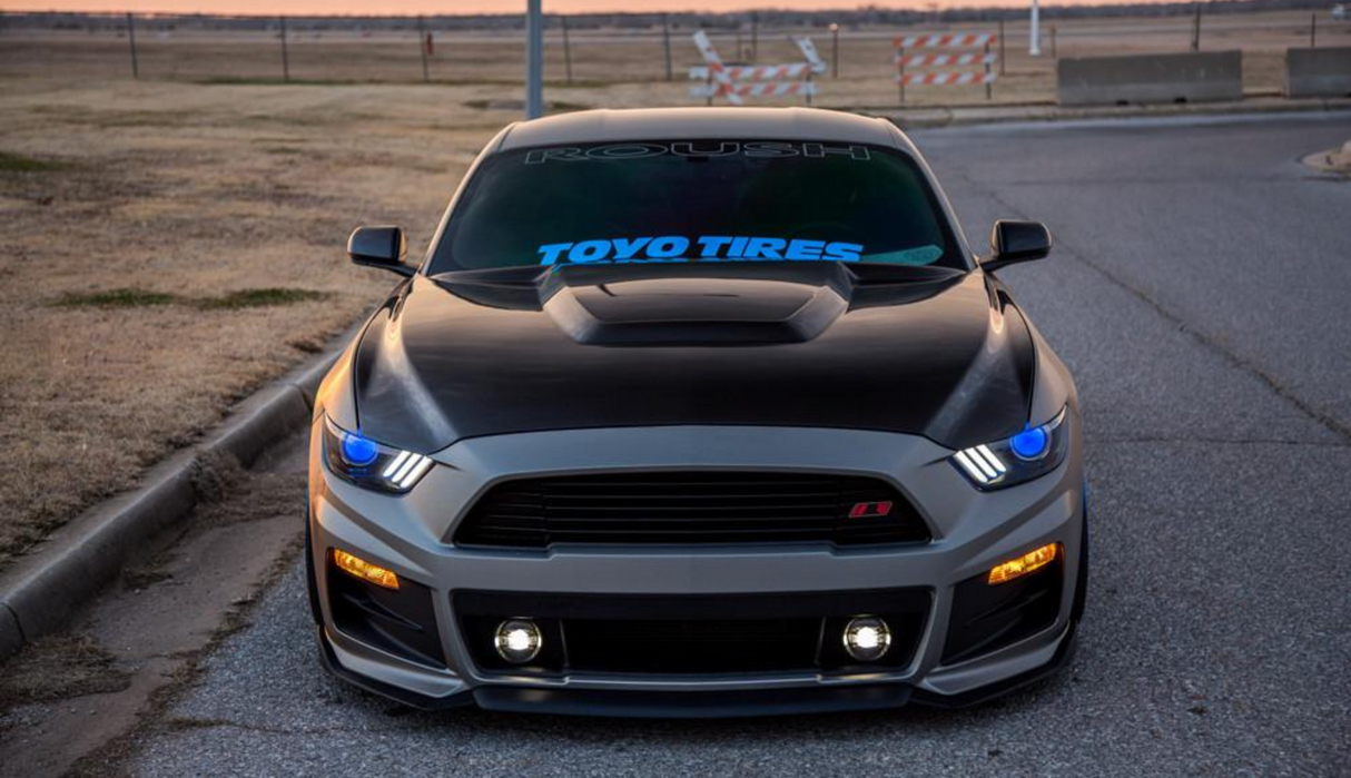 2015 - 2017 MUSTANG DOUBLE SIDED CARBON FIBER GT350 STYLE HOOD